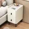 Mesita de noche electrónica multifuncional, inteligente, pequeña, ultradelgada, versátil para dormitorio, madera maciza minimalista moderna, mesita de noche de panel de roca de lujo ligero