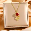 Colar Lele Jewelry Flor Rosa Cheio de Diamantes Luxuoso Elegante para Mulheres Corrente de Clavícula Versátil Joia de Flor Vintage