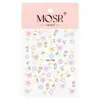 Dopamina Flor de Primavera Mariposa Flor Pequeña Pegatinas para Uñas Artísticas Tulipán Relieve 3D Calcomanías Decoraciones para Uñas