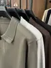 Suéter de malha de manga comprida para homens, 450g, antibacteriano, camisa polo espessa, camada interna com gola dobrável, suéter casual versátil contendo lã