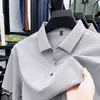 Camiseta de manga corta para hombre de algodón mercerizado de doble cara, 70 hilos, nuevo estilo de verano, suave como la seda, transpirable, con cuello, polo de color liso para hombre
