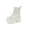 Sapatos casuais de couro de cano médio estilo retro Forrest Gump, tênis de treino alemão, sola grossa, aumento de altura, sapatos femininos 10cm, novo estilo plataforma para mulheres baixinhas