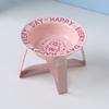 Tazón Platillo Volador con Base Corta de Hierro Cerámica para Mascotas con Soporte para Tazón Tazón para Gato Tazón para Perro Antivuelco Tazón de Agua Estilo Creativo Simple