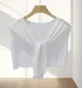 Xale de Tricô de Primavera e Outono Camisa de Combinação Roupa Externa Nó Paredes Pescoço Pescoço Ar Condicionado Quarto Ombro Ombro Gola Falsa 01