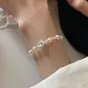 Pulseira de Prata de Lei S925 com Pérola e Água-Marinha Feminina Nicho Luxo Acessível Elegante Versátil Nova Joia de Mão