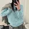 Cárdigan suéter de punto trenzado para mujer con cuello redondo, nueva colección otoño/invierno 2026, talla petite, color liso, top de punto versátil