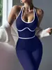 Mono de yoga halter de estilo europeo y americano transfronterizo para mujer, nuevo traje de fitness de una pieza sin costuras, ropa deportiva para fitness al aire libre