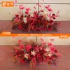 Accesorios de boda Baijie flores de simulación fila de flores decoración de boda diseño de guía de camino de pasarela mesa de flores flor de seda color champán