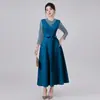 Vestido Elegante de Manga Longa para Mulheres 2026 Novo Estilo Diário para o Trabalho Vestido Emagrecedor Fornecimento Transfronteiriço Sudeste Asiático