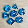 Juego de Dados Poliedros D&D con Patrón de Mármol, Color Mixto Transparente D4D6D8D10D12D20 Caras, Coc, Juego de Mesa, Juego de Siete Piezas