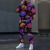 2025 Transfronteiriço Novos Elementos Criativos Halloween Moletom com Capuz Calça Conjunto Impressão Digital 3D Fábrica de Origem
