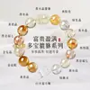Pulseira Pixiu de Citrino Natural para Mulheres, Cristal Torre Amarela, Super Sete Dourado Preto, Pulseira Fantasma Verde, Joia Original para Presente