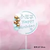 Decoração de bolo de aniversário rica e bonita bola de pelo contas douradas quadrada pequena fina marca fada pequena cartão de inserção para bolo de aniversário