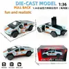 1:36 Metal Aleado Tirar Hacia Atrás Retro Puerta de Alas de Gaviota (Puerta Ouyi) Tesla Camioneta Retro de Cuatro Puertas Tres Puertas Versión Puerto Aleación de Tire hacia Atrás
