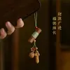 Nova corrente de celular estilo chinês do Sudeste em madeira de pêssego, porta-chaves à prova de crianças, pingente de celular em madeira de pêssego puro, acessório de nicho