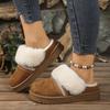Zapatillas de Algodón Casuales para Interiores y Hogar para Mujer, Estilo Étnico Retro de Otoño e Invierno, Zapatillas de Algodón Cálidas con Suela Gruesa y Forro de Felpa para Uso Exterior