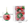 Decoração de Bola de Natal Pintada de 6cm Adereços Enfeites para Pendurar na Árvore de Natal Bolas de Natal Pintadas à Mão Bolas de Plástico Galvanizado Venda por Atacado