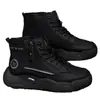 Sapatos masculinos de fronteira, nova tendência da moda de inverno, botas de pai forradas com lã, botas Martin, forradas com lã, quentes, botas de neve de cano alto