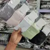 Nuevos Calcetines de Algodón de Estilo Coreano para Hombre y Mujer, de Media Pantorrilla, Planos, con Cuadros Blancos, Doble Raya, Color Puro, para Estudiante, Universidad, Deportes, en Stock