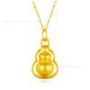 Shuibei 999 - Colgante de calabaza Fulu de ocho tesoros de oro puro para mujer, colgante de oro duro 3D, collar de oro puro, regalo de transmisión en vivo