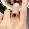 Atacado de Fábrica Popular Anel de Cristal de Chá Natural Prata S925 Inlaid Pedra Principal 5*7 Fábrica de Joias de Luxo Venda Direta