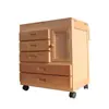 Estante Multifuncional de Almacenamiento para Pinceles de Arte Específicos y Pinturas al Óleo de Madera de Haya Importada, Carrito de Pintura con Herramientas de Tres o Cuatro Niveles