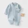 Ropa para Gatear de Primavera y Otoño para Bebés Niños y Niñas, Mono de Bebé de Color Sólido Clase A, Ropa Transpirable Ajustada para Recién Nacidos