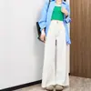 Jeans Vintage de Tiro Alto de Pierna Ancha para Mujer, Forrados de Polar, Otoño e Invierno, Adelgazantes, Corte Holgado, Para Personas Petitas, Forma de Pera, Pantalones Rectos Relajados