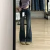 Jeans Retro Lavados Desgastados Micro-Campana para Mujer Otoño Nuevo Adelgazantes Favorecedores Alargados Pierna Recta Pantalones Largos de Campana