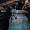 Pendientes de piedra de arena azul ovalados bohemios de comercio exterior transfronterizo joyería para mujer regalo de fiesta aniversario venta al por mayor