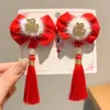 Acessórios de Cabelo Estilo Chinês Dinastia Han 2025 Novo Laço com Franja para Meninas Presilha de Cabelo Estilo Antigo Presilha de Cabelo Fofa para Menininhas