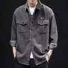 Camisa de pana para hombre Primavera y Otoño Nueva camisa retro japonesa casual versátil ropa de trabajo abrigo para hombre top de manga larga