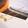 Pendientes Largos de Acero Inoxidable 304 con Forma de Corazón y Acero de Titanio Chapado en Oro de 18 Quilates para Mujer, Elegantes Pendientes que Hacen que el Rostro Parezca Más Delgado