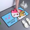 Tapete de Chão de Terra de Diatomáceas Desenho Panda Resistente à Sujeira Secagem Rápida Tapete para Pés Banheiro Tapete Antiderrapante Absorvente Secagem Rápida Tapete de Banheiro