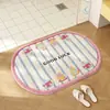 Alfombra de suelo de imitación cachemir de dibujos animados, alfombrilla de baño, alfombrilla antideslizante, alfombrilla para pies absorbente de agua, alfombrilla de entrada, felpudo resistente a la suciedad y fácil de limpiar