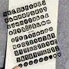 Pegatinas para Uñas Artísticas de Letras y Números en Blanco y Negro Planas Adhesivas Impermeables Dorso Adhesivo Números Árabes Pegatinas para Uñas DIY DH945