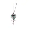Brincos Europeus e Americanos da Amazon Transfronteiriços Personalizados Retrô Cheios de Diamantes Coração de Amor Gota d'Água Borla Corrente de Clavícula Versátil Leve de Luxo Exquisite