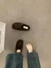 Primer Encuentro Temporada Retro Gris Lana Birkenstock Zapatos Mujer Otoño/Invierno Ropa Exterior 2026 Nuevo Sin Cordones Persona Perezosa Plus Terciopelo Medio Abiertos Zapatos