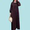 En Stock Transfronterizo Color Sólido Talla Grande Manga Larga Holgado Suéter Vestido Largo Casual Venta al por Mayor de Fábrica