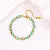 Pulsera Esmaltada Moderna y Fresca para Mujer, Pulsera de Esmalte Colorida de Alta Gama, Acero de Titanio, No se Desvanece, Venta Directa de Fábrica