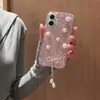 Funda Completa de Diamantes con Borla de Perlas y Pedrería Tridimensional Adecuada para Teléfono Modelo Nuevo Apple 173Promax 16 13