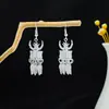 [Selección Premium] Pendientes Estilo Étnico de Minorías Vintage con Plata de Minorías Étnicas, Pendientes Largos Colgantes Florales Estilo Bohemio Único