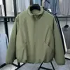 Uso doble cara 50% lana 10% seda cuello alto chaqueta de algodónSimple, elegante, clásico, versátil, ligero, cálido, unisex