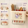 Caja de almacenamiento auténtica Hello Kitty para palillos de cocina, estante de pared sin taladro, jaula para palillos con drenaje