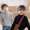 [em estoque outono e inverno novo gola alta meia versão coreana de suéter para meninos e meninas bebê cor sólida estilo estrangeiro suéter versátil para se aquecer
