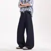 Jeans de mezclilla retro de pierna ancha estilo americano, corte limpio, marca de moda, talla grande, pantalones rectos holgados con una bonita caída