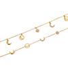 Jingqiao Design Europeu e Americano Ouro 18K Aço Inoxidável Diamante Lua Estrela Borla Pingente Pulseira Pulseira Transfronteiriça