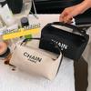 Bolsa de Cosméticos Portátil de Lona de Gran Capacidad Estilo Ins Bolsa de Aseo Viaje Almacenamiento Lindo Bolso Tote Pequeño Almacenamiento de Viaje