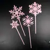 Bandera de pastel de copo de nieve acrílico Tarjeta acrílica para pastel de Navidad Enchufe de decoración de mesa de postre Diseño de escena