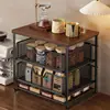 Estante de Almacenamiento Retro con Cajón para Encimera Estante de Múltiples Niveles con Drenaje Portasobres de Café y Té Aparador para Mesa de Comedor Portavasos
